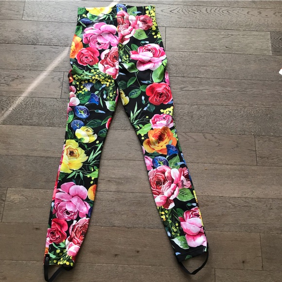 DOLCE&GABBANA Floral high-rise stirrup leggings